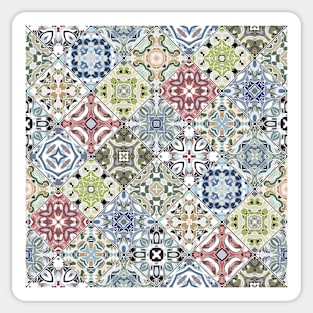 Patchwork of square patches with a pattern in oriental style Sticker